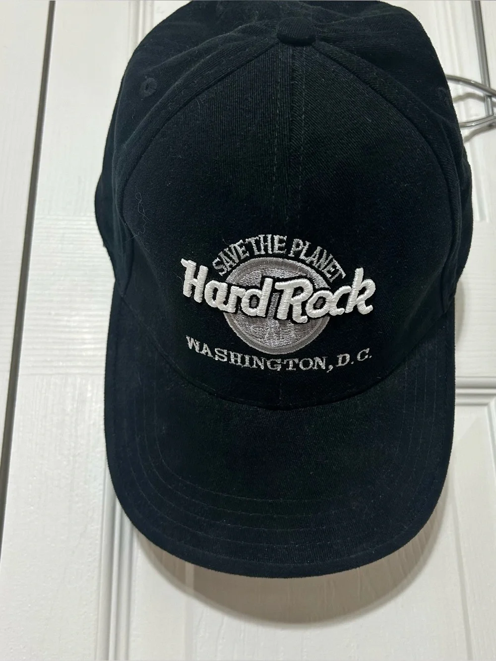 Hard Rock Cafe Black Hat with White Embroidery Vintage New Love all Serve all